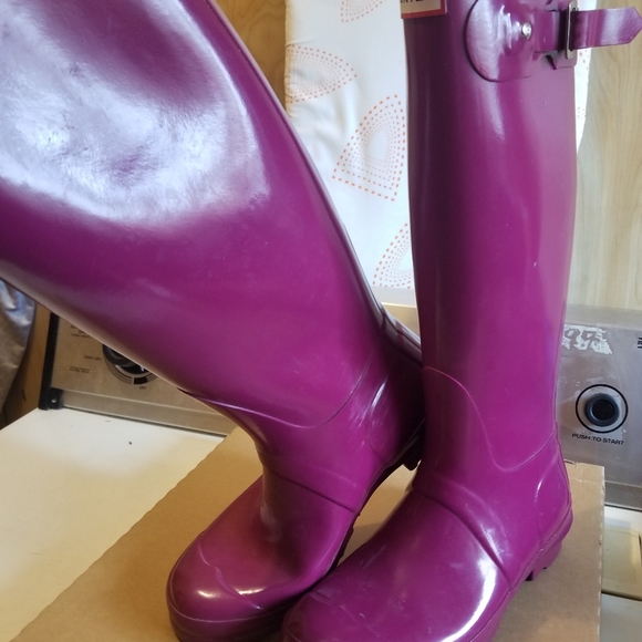 HUNTER Rain Boots Original Gloss Wine-Coloured - Picture 2 of 8